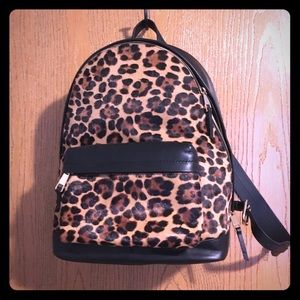 Harper leopard leather backpack, NWOT